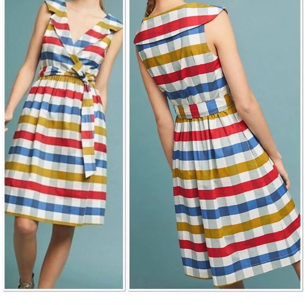 Gingham tie dress